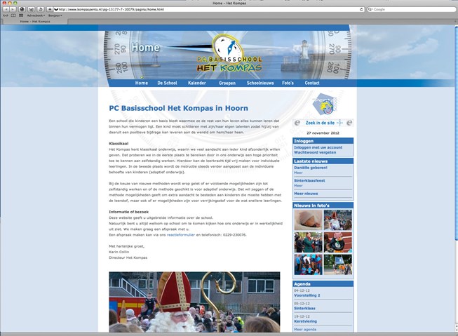 Schoolwebsite voor PCBS Het Kompas uit Hoorn