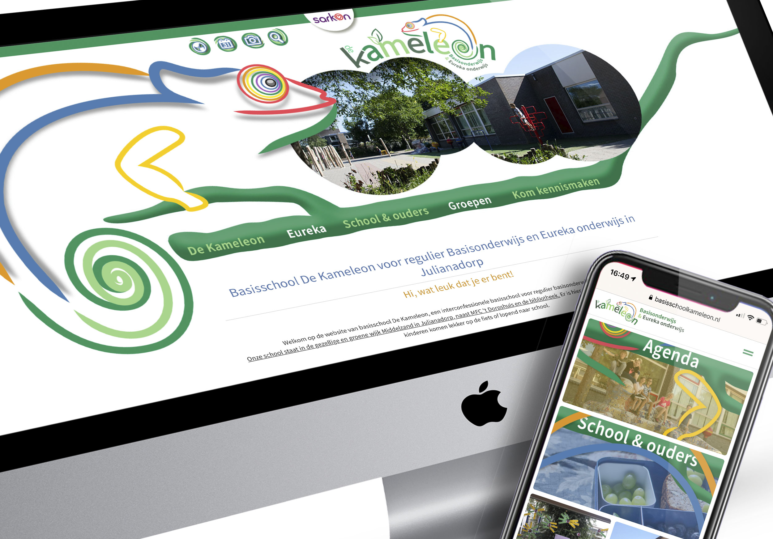 Logo en Ziber schoolwebsite voor De Kameleon uit Julianadorp